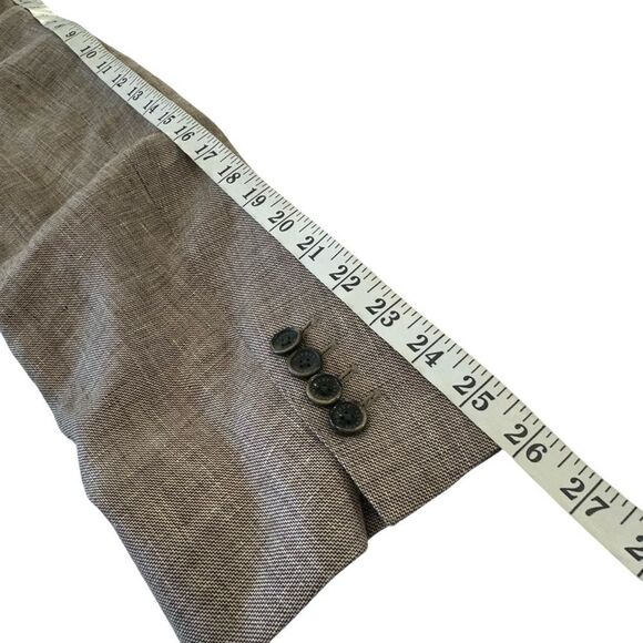 Robert Talbott Brown Linen Three Buttton Summer Blazer Sport Coat, L‎ - Picture 11 of 11